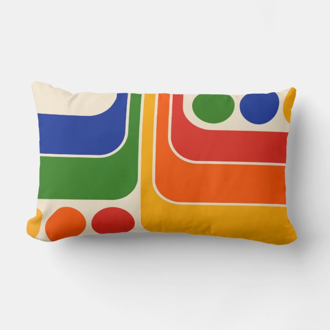 Mod 1970s Retro Style Geometrisch ontwerp Kussen (Voorkant)