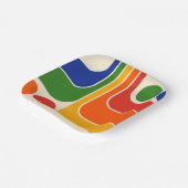 Mod 1970s Retro Style Geometrisch ontwerp Papieren Bordje (Gebogen)