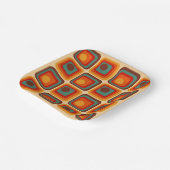 Mod 1970s Retro Style Geometrisch ontwerp Papieren Bordje (Gebogen)