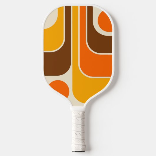Mod 1970s Retro Style Geometrisch ontwerp Pickleball Paddle (Voorkant)
