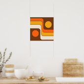 Mod 1970s Retro Style Geometrisch ontwerp Poster (Keuken)