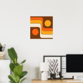 Mod 1970s Retro Style Geometrisch ontwerp Poster (Thuiskantoor)