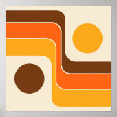 Mod 1970s Retro Style Geometrisch ontwerp Poster (Voorkant)