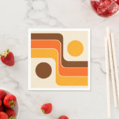 Mod 1970s Retro Style Geometrisch ontwerp Servet (Insitu)