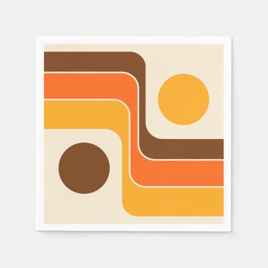 Mod 1970s Retro Style Geometrisch ontwerp Servet (Voorkant)