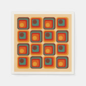 Mod 1970s Retro Style Geometrisch ontwerp Servet (Voorkant)