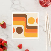 Mod 1970s Retro Style Geometrisch ontwerp Servet (Insitu)