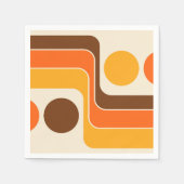 Mod 1970s Retro Style Geometrisch ontwerp Servet (Voorkant)