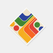 Mod 1970s Retro Style Geometrisch ontwerp Servet (Hoek)