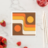 Mod 1970s Retro Style Geometrisch ontwerp Servet (Insitu)