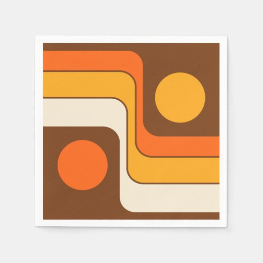 Mod 1970s Retro Style Geometrisch ontwerp Servet (Voorkant)
