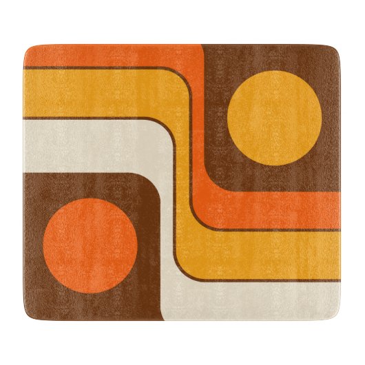 Mod 1970s Retro Style Geometrisch ontwerp Snijplank (Voorkant)