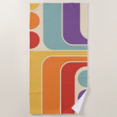 Mod 1970s Retro Style Geometrisch ontwerp Strandlaken (Voorkant)