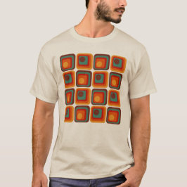 Mod 1970s Retro Style Geometrisch ontwerp T-shirt
