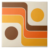 Mod 1970s Retro Style Geometrisch ontwerp Tegeltje (Voorkant)