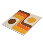Mod 1970s Retro Style Geometrisch ontwerp Tegeltje (Zijkant)