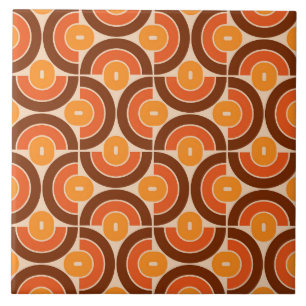Mod 1970s Retro Style Geometrisch ontwerp Tegeltje