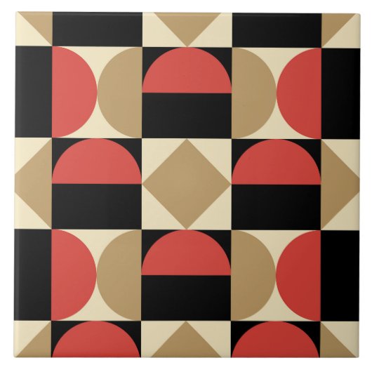Mod 1970s Retro Style Geometrisch ontwerp Tegeltje (Voorkant)