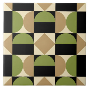Mod 1970s Retro Style Geometrisch ontwerp Tegeltje