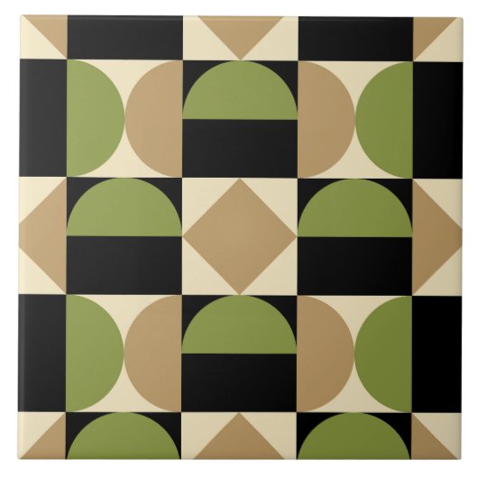 Mod 1970s Retro Style Geometrisch ontwerp Tegeltje (Voorkant)