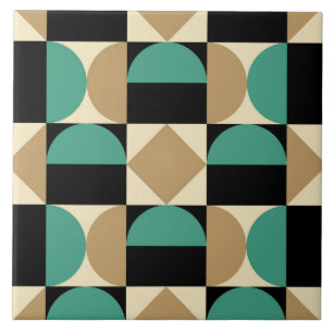 Mod 1970s Retro Style Geometrisch ontwerp Tegeltje