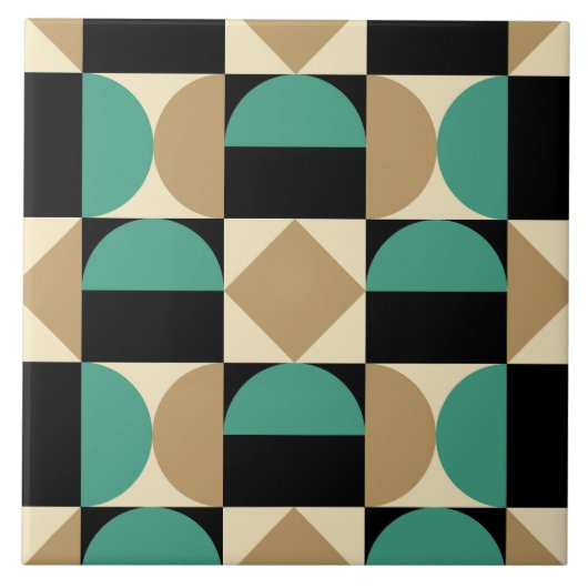 Mod 1970s Retro Style Geometrisch ontwerp Tegeltje (Voorkant)