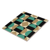 Mod 1970s Retro Style Geometrisch ontwerp Tegeltje (Zijkant)