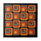 Mod 1970s Retro Style Geometrisch ontwerp Tegeltje (Voorkant)
