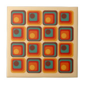 Mod 1970s Retro Style Geometrisch ontwerp Tegeltje (Voorkant)