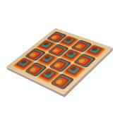 Mod 1970s Retro Style Geometrisch ontwerp Tegeltje (Zijkant)