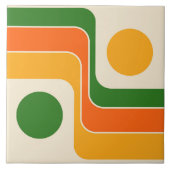 Mod 1970s Retro Style Geometrisch ontwerp Tegeltje (Voorkant)