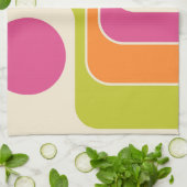 Mod 1970s Retro Style Geometrisch ontwerp Theedoek (Gevouwen)