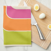 Mod 1970s Retro Style Geometrisch ontwerp Theedoek (Quarter Fold)