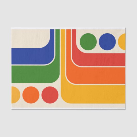 Mod 1970s Retro Style Geometrisch ontwerp Tissuepapier (Voorkant)