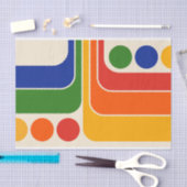 Mod 1970s Retro Style Geometrisch ontwerp Tissuepapier (Craft)