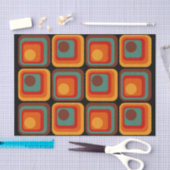Mod 1970s Retro Style Geometrisch ontwerp Tissuepapier (Craft)