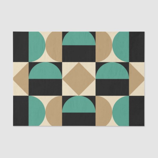 Mod 1970s Retro Style Geometrisch ontwerp Tissuepapier (Voorkant)