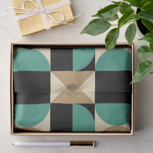 Mod 1970s Retro Style Geometrisch ontwerp Tissuepapier (Geschenk)