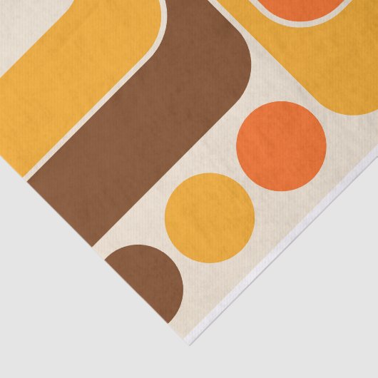 Mod 1970s Retro Style Geometrisch ontwerp Tissuepapier (Detail)