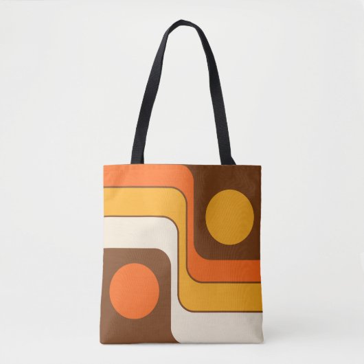 Mod 1970s Retro Style Geometrisch ontwerp Tote Bag (Voorkant)