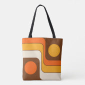 Mod 1970s Retro Style Geometrisch ontwerp Tote Bag (Achterkant)