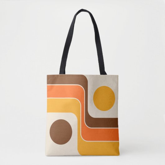Mod 1970s Retro Style Geometrisch ontwerp Tote Bag (Voorkant)