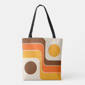 Mod 1970s Retro Style Geometrisch ontwerp Tote Bag (Achterkant)