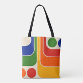 Mod 1970s Retro Style Geometrisch ontwerp Tote Bag (Achterkant)