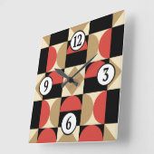 Mod 1970s Retro Style Geometrisch ontwerp Vierkante Klok (Hoek)