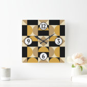 Mod 1970s Retro Style Geometrisch ontwerp Vierkante Klok (Huis)