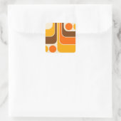 Mod 1970s Retro Style Geometrisch ontwerp Vierkante Sticker (Tas)