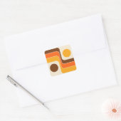 Mod 1970s Retro Style Geometrisch ontwerp Vierkante Sticker (Envelop)