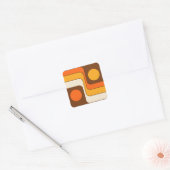 Mod 1970s Retro Style Geometrisch ontwerp Vierkante Sticker (Envelop)