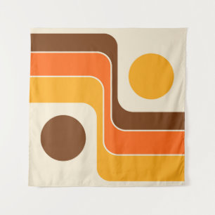 Mod 1970s Retro Style Geometrisch ontwerp Wandkleed